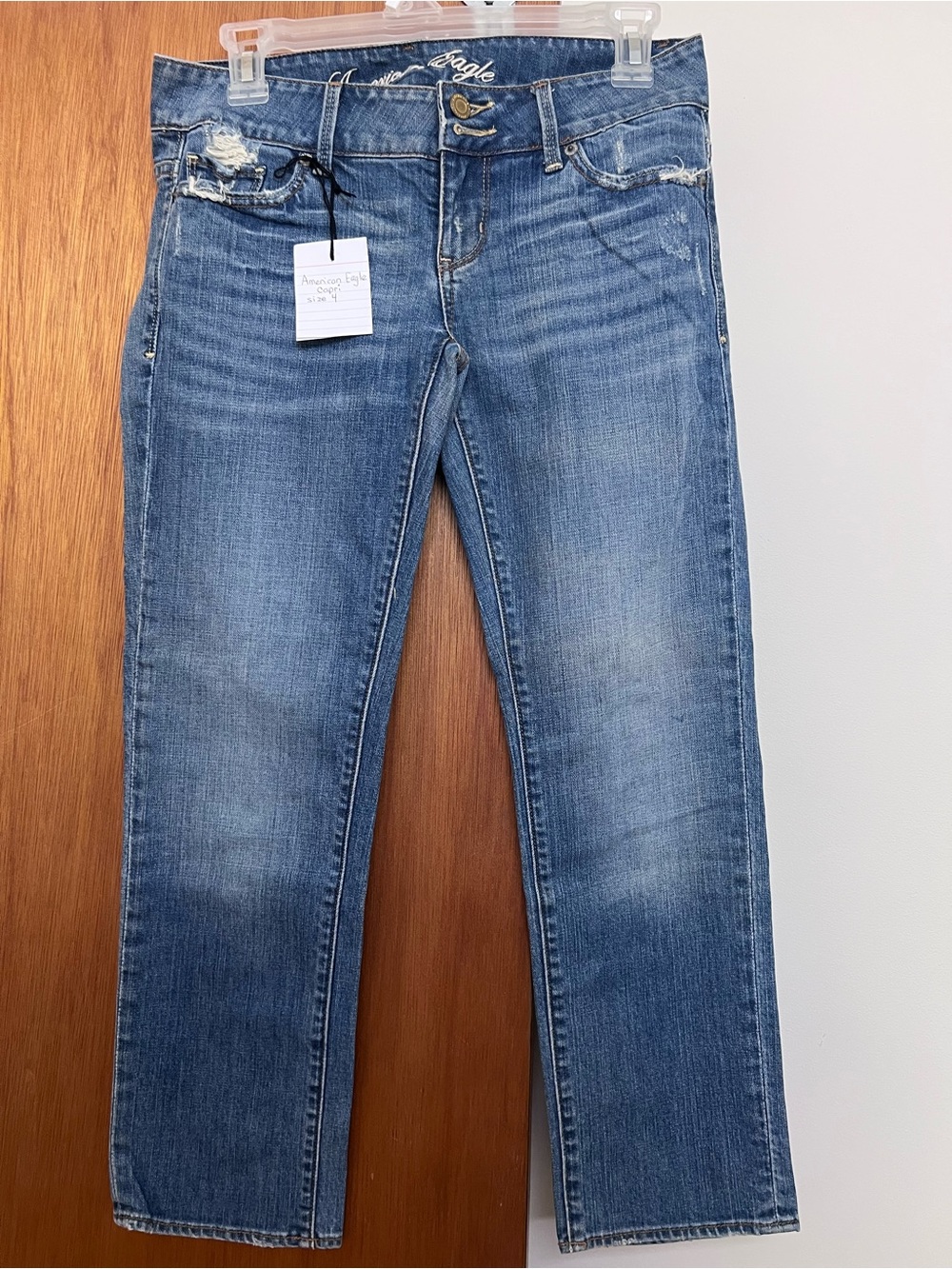 American Eagle Outfitters Women's Straight Leg Jeans - Medium Blue